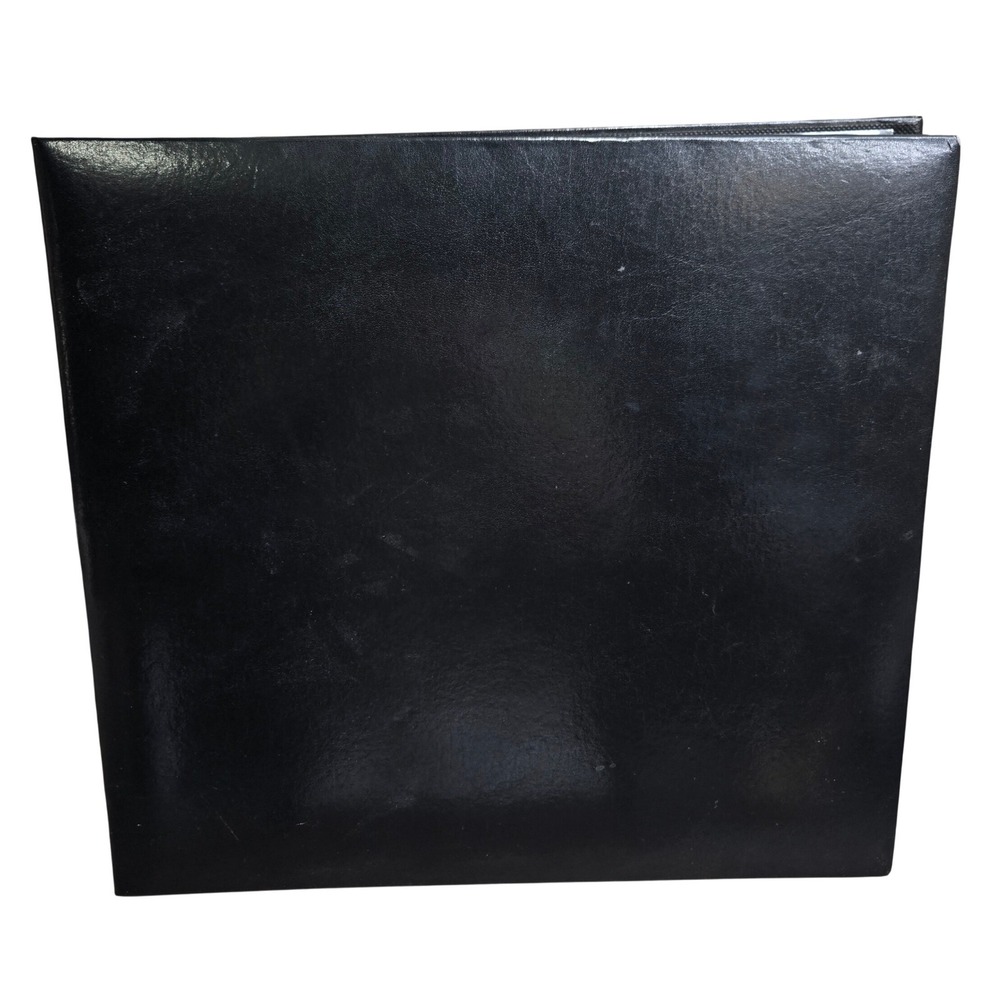 Large Black Leatherette Photo Album Portfolio Book Binder Clear Sleeves Inserts